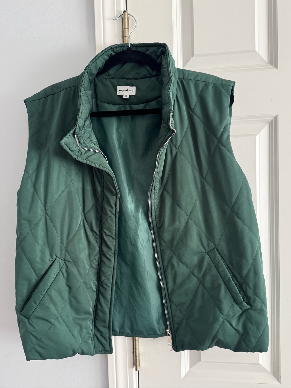 superdown Quilted Teal Green Puffer Vest